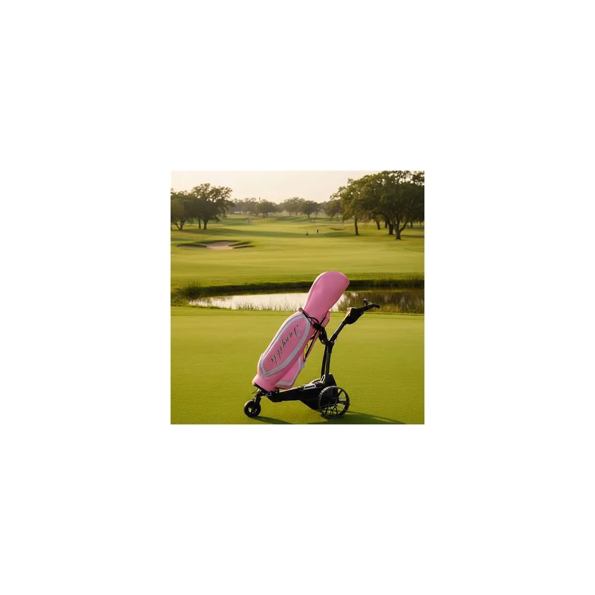 Bolsa Tangible rosa junto al lago